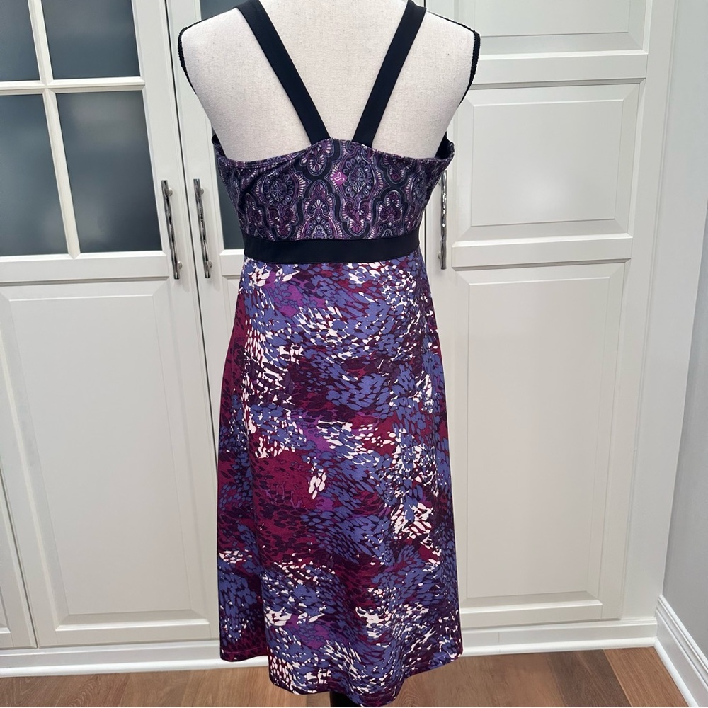 PrAna Amaya Purple Patterned Women's Athletic Dress - Picture 4 of 7